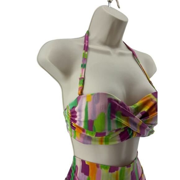 Victoria's Secret Multicolor Watercolor Bandeau Bikini Swimsuit Small / 34B - Picture 3 of 13